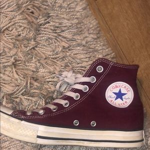 maroon converse high tops/ Chuck Taylors